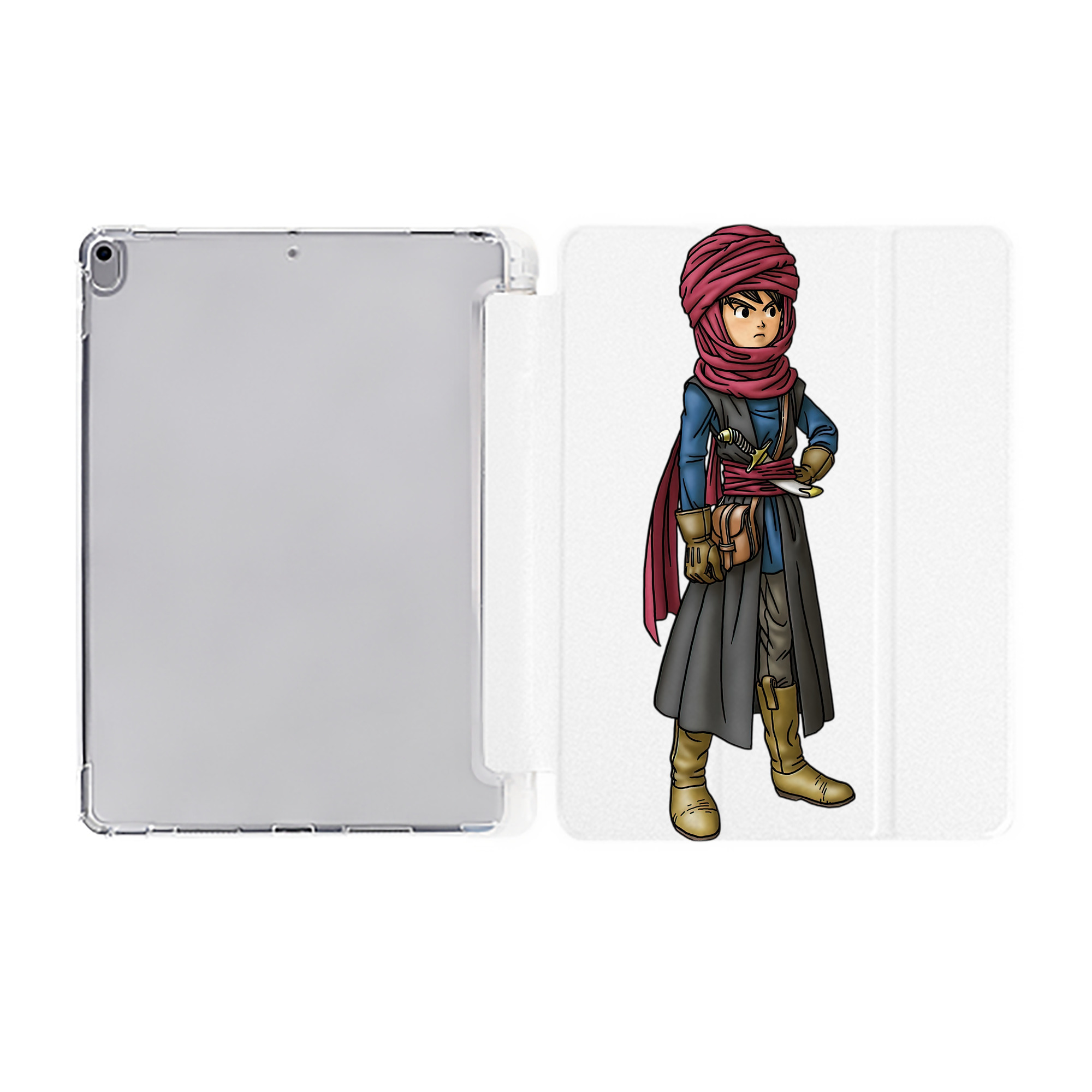 （画像用） ドラゴンクエスト Doragon Kuesuto Dragon Quest IPad ケース ペン収納付き 三つ折りスタンド PUレザー×シリコン 対応機種9.5/10.5/10.9インチ